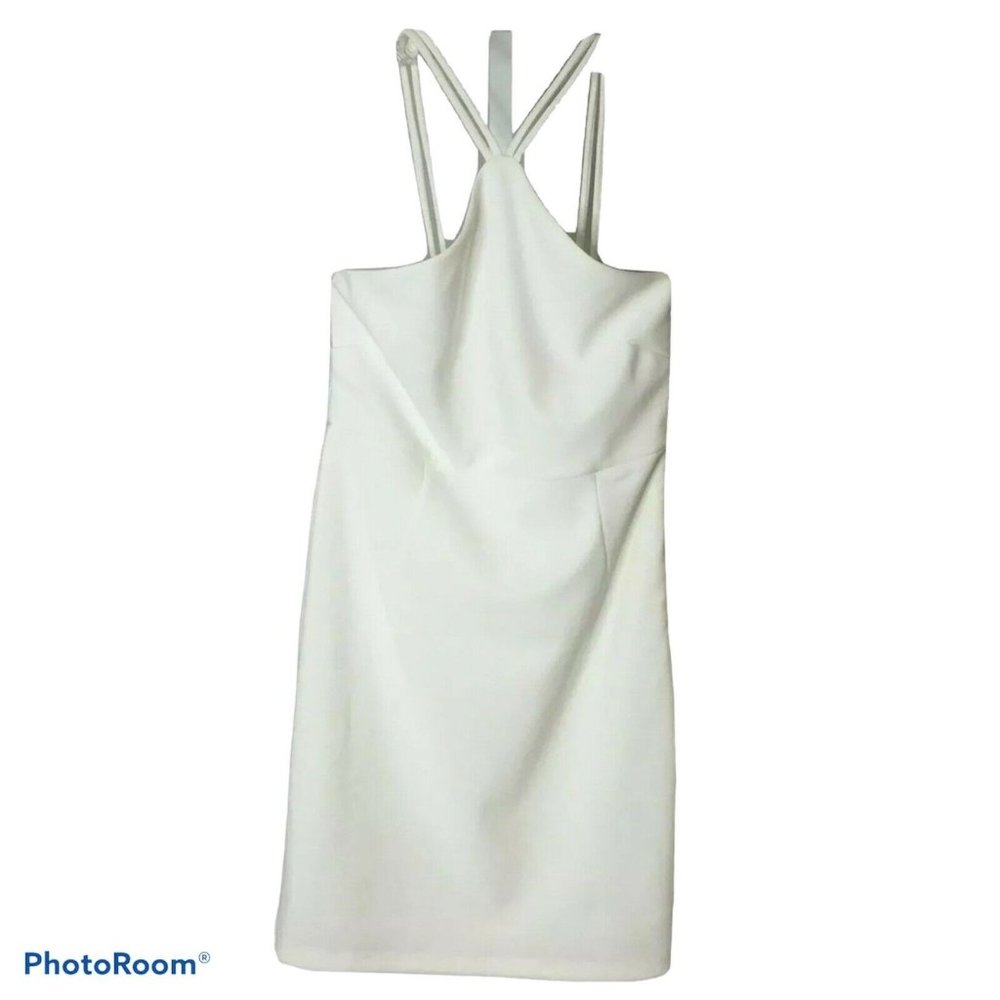 Forever 21 Women's Halter Dress Ivory V-Strap Bodycon Sheath‎ Size Small NWT